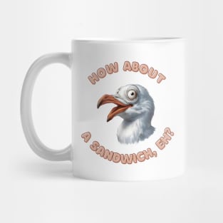 Funny Snazzy Seagull Design How About A Sandwich? Mug